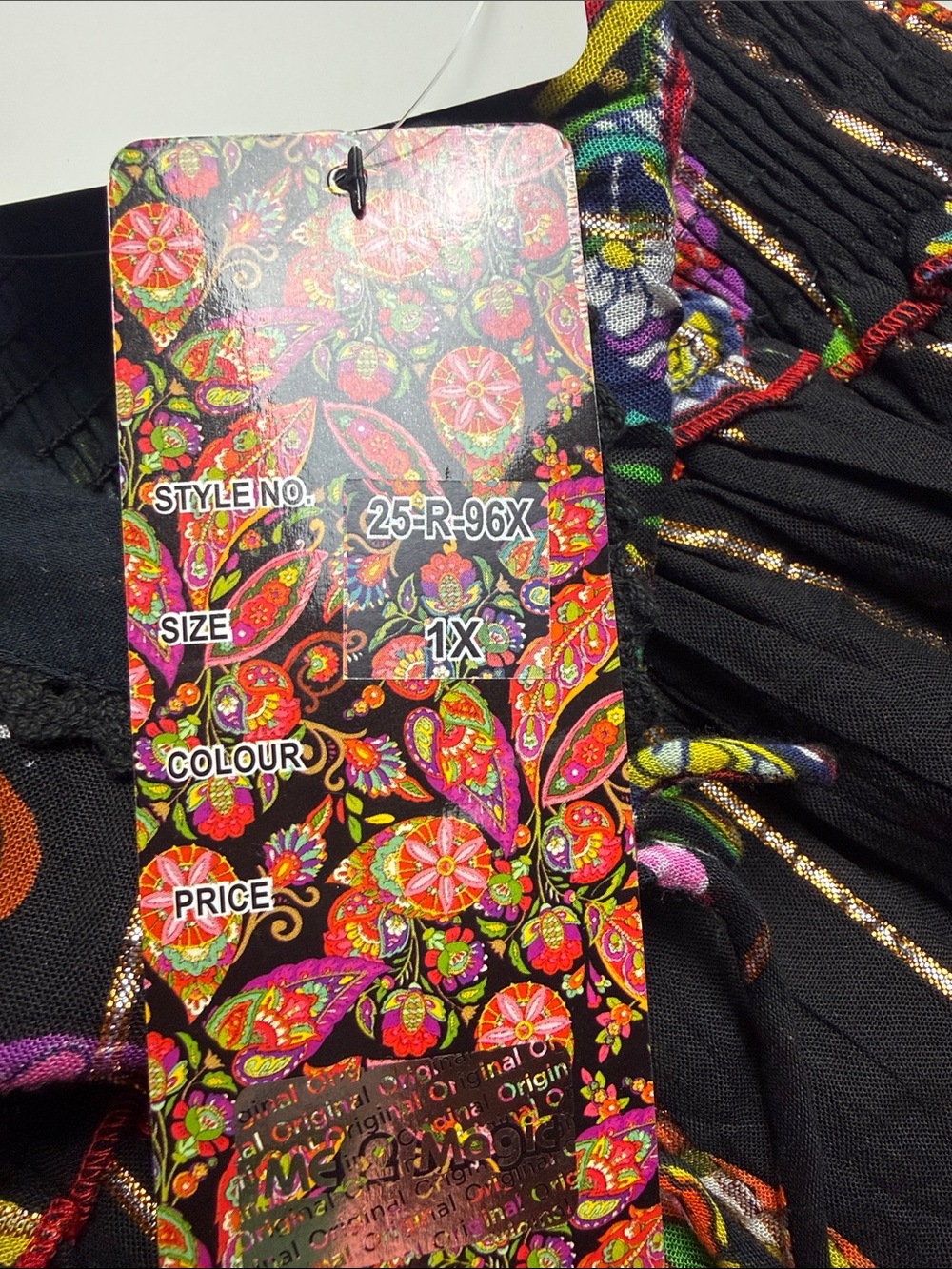MAGIC 2 ME NWT Paisley Boho Maxi Dress Black Multicolor Women’s - Picture 7 of 8